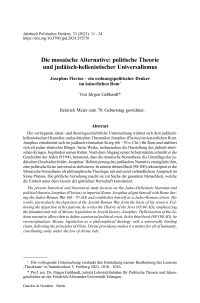 Die mosaische Alternative: politische Theorie und judäisch-hellenistischer Universalismus