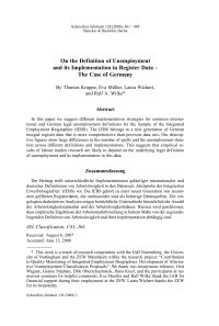 On the Definition of Unemployment and its Implementation in Register Data – The Case of Germany