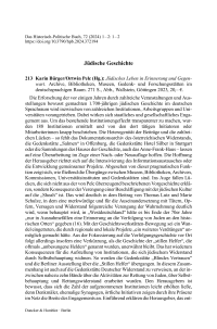 Karin Bürger/Ortwin Pelc (Hg.): Jüdisches Leben in Erinnerung und Gegenwart. Archive, Bibliotheken, Museen, Gedenk- und Forschungsstätten im deutschsprachigen Raum.
