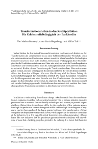 Transformationsrisiken in den Kreditportfolios: Die Kohlenstoffabhängigkeit der Bankkredite