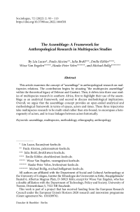 The Assemblage: A Framework for Anthropological Research in Multispecies Studies