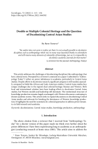 Double or Multiple Colonial Heritage and the Question of Decolonising Central Asian Studies