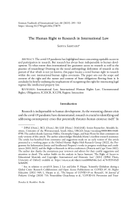 The Human Right to Research in International Law