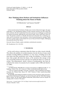 How Thinking about Markets and Institutions Influences Thinking about the Future of Banks