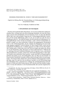 Demokratiesicherung durch Verfassungsgerichte?