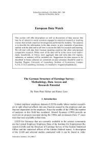 The German Structure of Earnings Survey: Methodology, Data Access and Research Potential