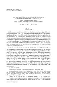 Die asymmetrische Funktionenordnung der demokratischen Verfassung – Zur Dekonstruktion des Gewaltenteilungsgrundsatzes