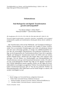 Sind ökologische und digitale Transformation gerecht und kompatibel?