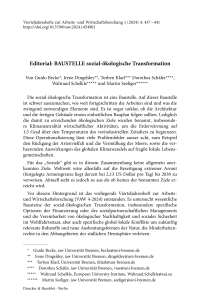 Editorial: BAUSTELLE sozial-ökologische Transformation