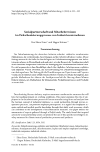 Sozialpartnerschaft und Mitarbeiterwissen im Dekarbonisierungsprozess von Industrieunternehmen