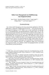 ReKo-Case Management zur Stabilisierung von Sorgenetzwerken
