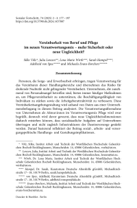 Vereinbarkeit von Beruf und Pflege im neuen Verantwortungsmix – mehr Sicherheit oder neue Ungleichheit?
