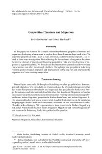 Geopolitical Tensions and Migration