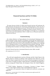 Financial Sanctions and the US-Dollar