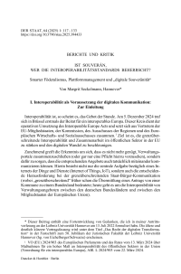 Ist souverän, wer die Interoperabilitätsstandards beherrscht?