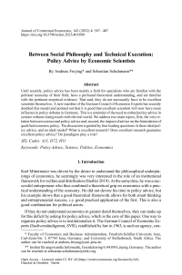 Between Social Philosophy and Technical Execution: Policy Advice by Economic Scientists