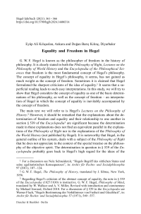 Equality and Freedom in Hegel