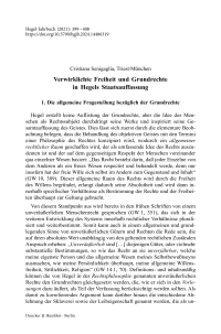 Verwirklichte Freiheit und Grundrechte in Hegels Staatsauffassung