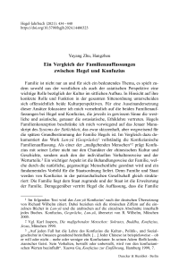 Ein Vergleich der Familienauffassungen zwischen Hegel und Konfuzius