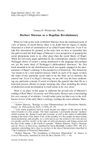 Herbert Marcuse as a Hegelian Revolutionary