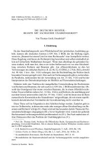 Die deutschen Richter – Beamte mit sachlicher Unabhängigkeit?
