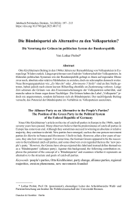 Die Bündnispartei als Alternative zu den Volksparteien?