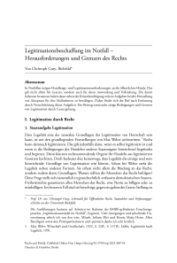 Legitimationsbeschaffung im Notfall – Herausforderungen und Grenzen des Rechts