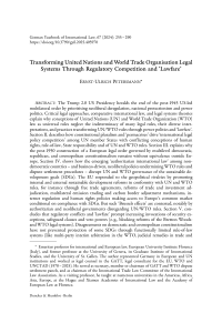 Transforming United Nations and World Trade Organisation Legal Systems Through Regulatory Competition and ‘Lawfare’