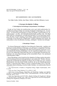 Metamorphosen der Datenkörper