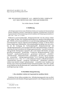 Der Religionsunterricht als „ordentliches Lehrfach“ auf dem Prüfstand des Verfassungsrechts