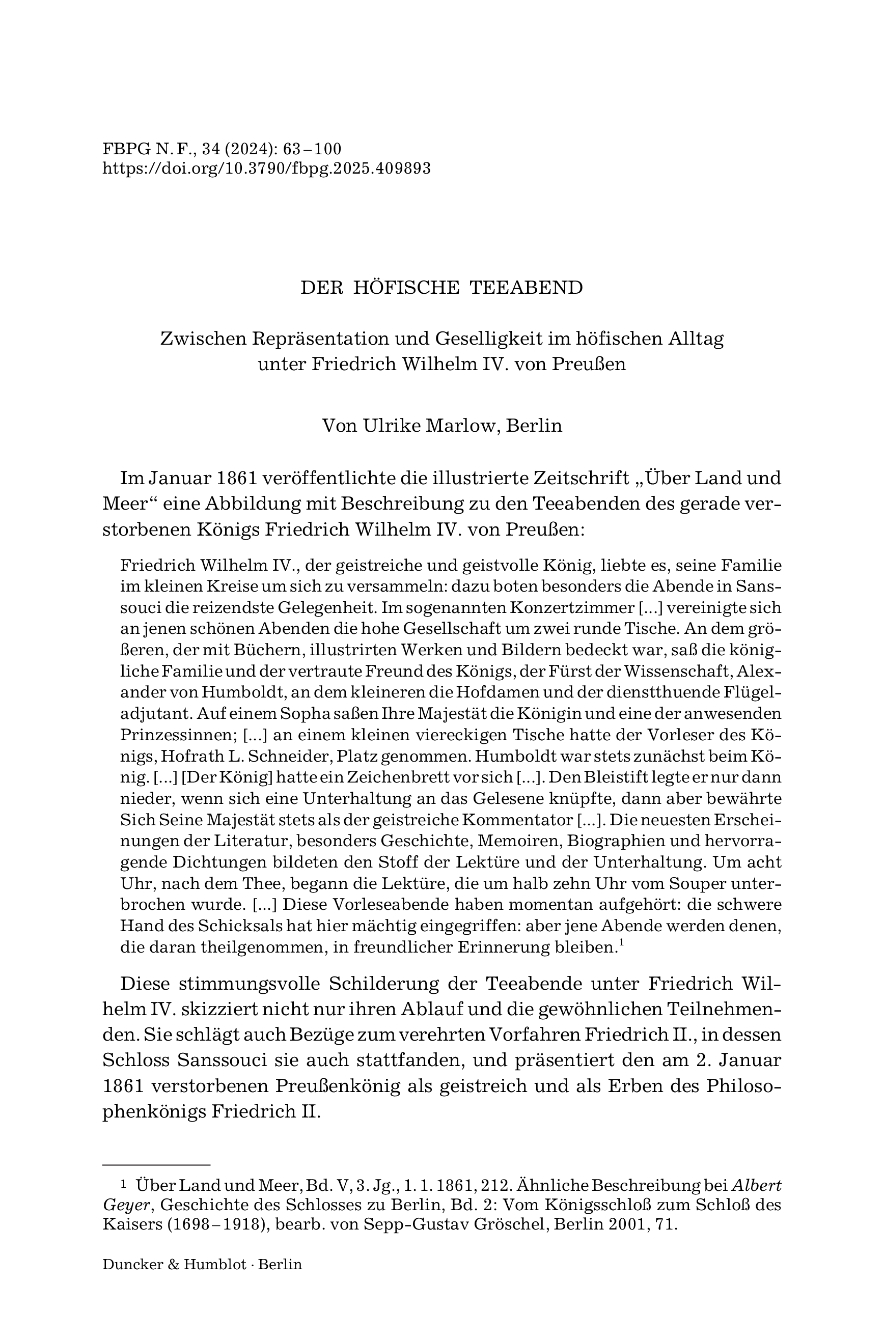 Der höfische Teeabend