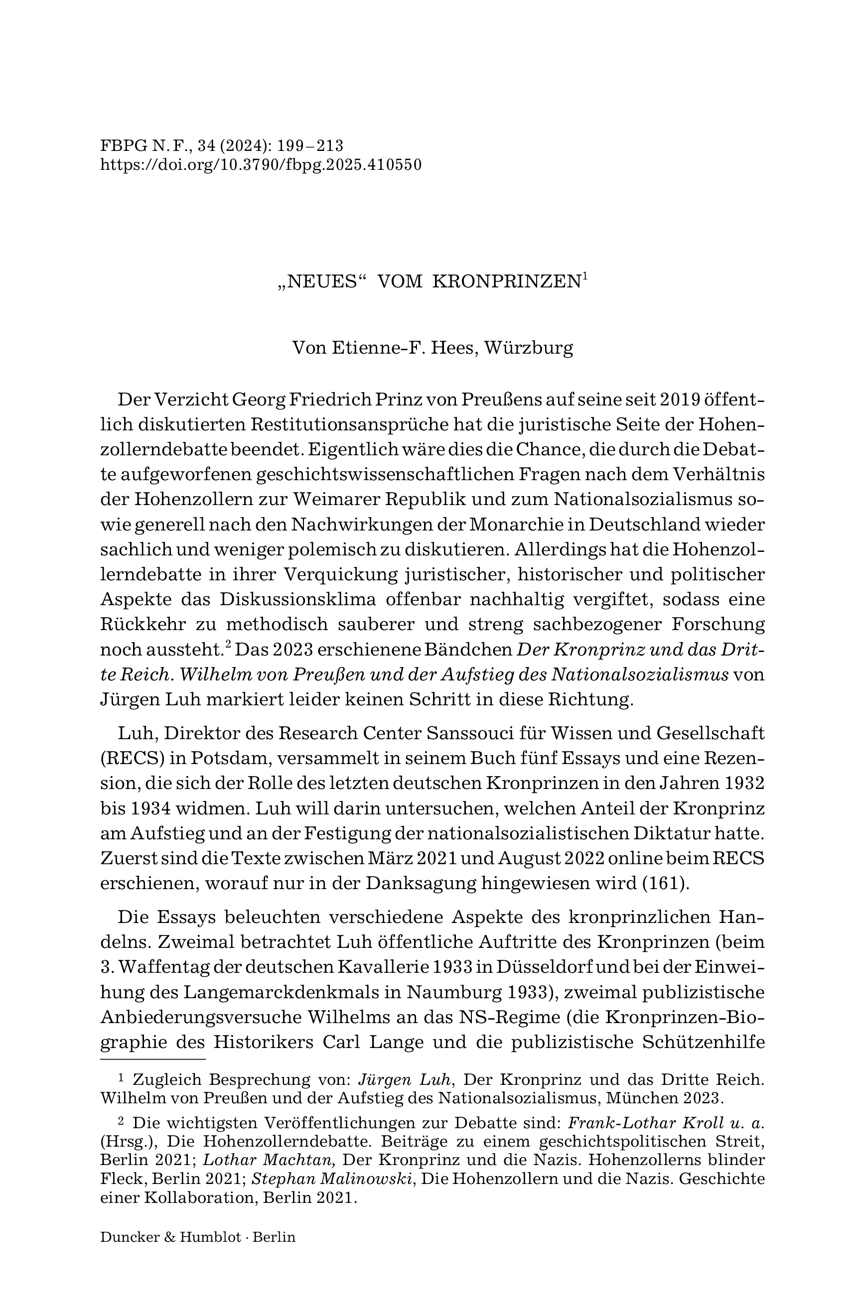 „Neues“ vom Kronprinzen