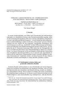 Tödliche Laseranwendung im Atemwegssystem: Zur Reichweite ärztlicher Fahrlässigkeit