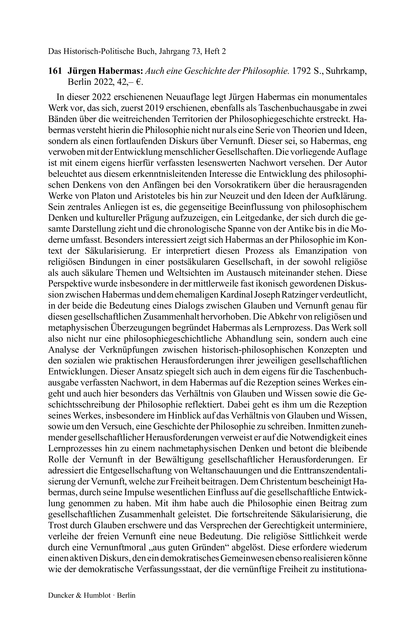 Jürgen Habermas: Auch eine Geschichte der Philosophie. 1792 S.