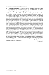 Christoph Grützmacher: Leopold von Hoesch. Aristokrat, Diplomat, Brückenbauer (Schriften zur Geschichtsforschung des 20. Jahrhunderts, 27).