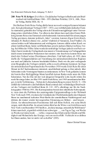 Peter W. H. Kröger: Erich Reiss. Ein jüdischer Verleger in Berlin und sein Briefwechsel mit Gottfried Benn 1946 – 1951 (Berliner Porträts).