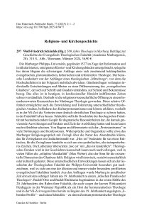 Wolf-Friedrich Schäufele (Hg.): 500 Jahre Theologie in Marburg. Beiträge zur Geschichte der Evangelisch-Theologischen Fakultät (Academia Marburgensis, 20).