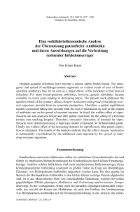 Eine wohlfahrtsökonomische Analyse der Übernutzung patentfreier Antibiotika und deren Auswirkungen auf die Verbreitung resistenter Infektionserreger