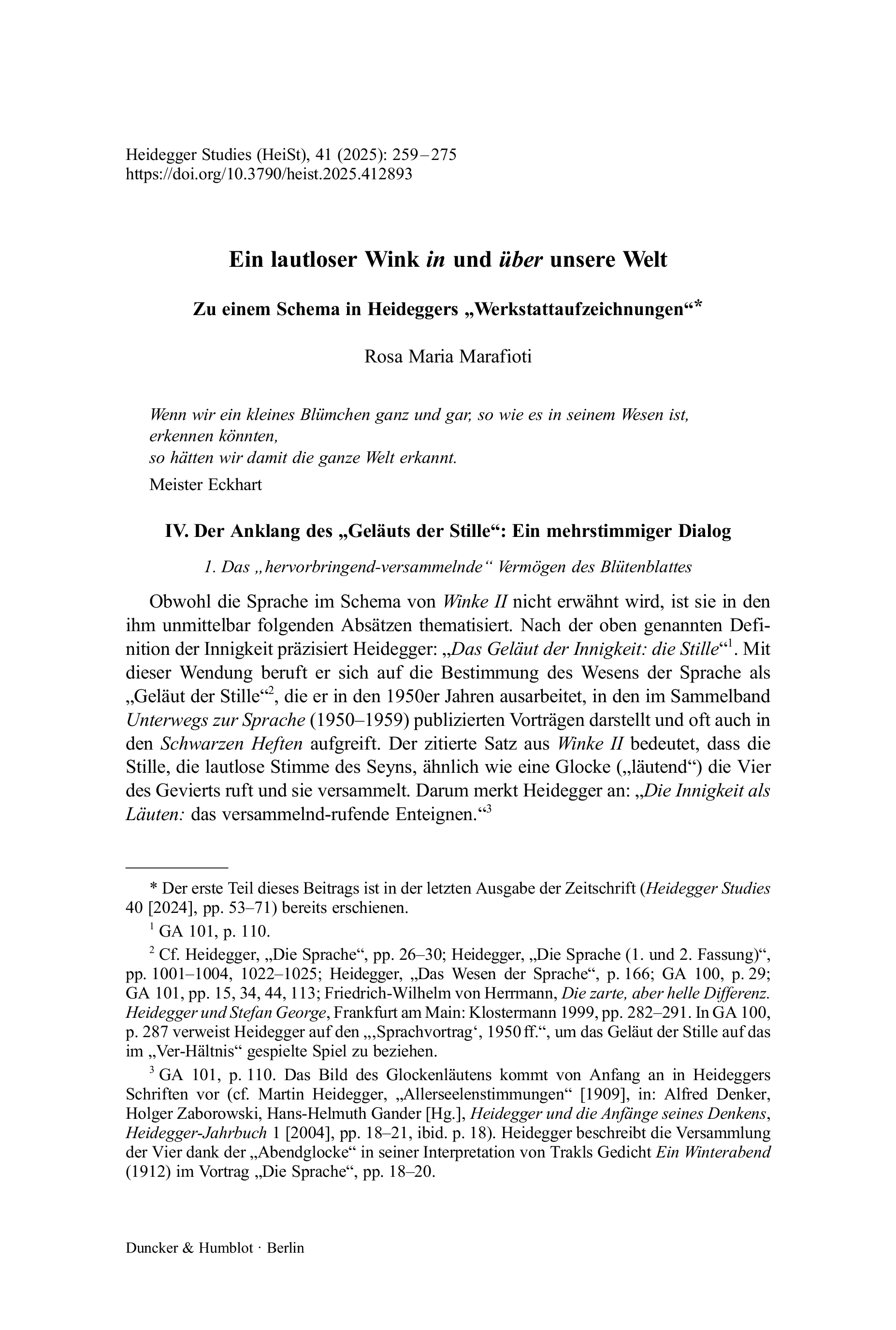 Ein lautloser Wink in und über unsere Welt