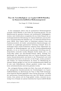 Über die Vorteilhaftigkeit von Copula-GARCH-Modellen im finanzwirtschaftlichen Risikomanagement
