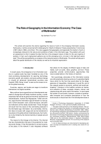 The Role of Geography in the Information Economy: The Case of Multimedia