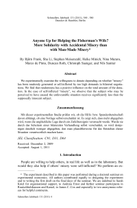 Anyone Up for Helping the Fisherman's Wife? More Solidarity with Accidental Misery than with Man-Made Misery