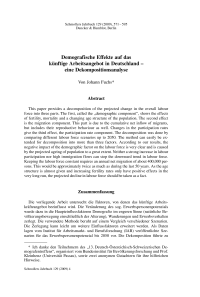 Demografische Effekte auf das künftige Arbeitsangebot in Deutschland – eine Dekompositionsanalyse