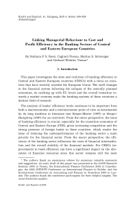 Linking Managerial Behaviour to Cost and Profit Efficiency in the Banking Sectors of Central and Eastern European Countries