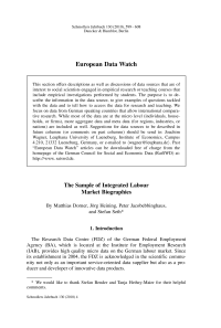 The Sample of Integrated Labour Market Biographies