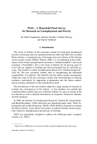 PASS – A Household Panel Survey for Research on Unemployment and Poverty