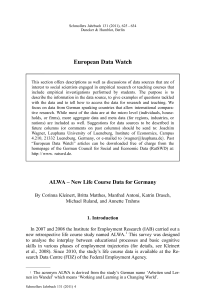 ALWA – New Life Course Data for Germany