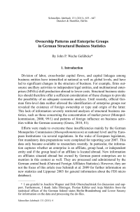 Ownership Patterns and Enterprise Groups in German Structural Business Statistics