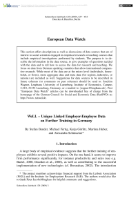 WeLL – Unique Linked Employer-Employee Data on Further Training in Germany