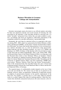 Business Microdata in Germany: Linkage and Anonymisation